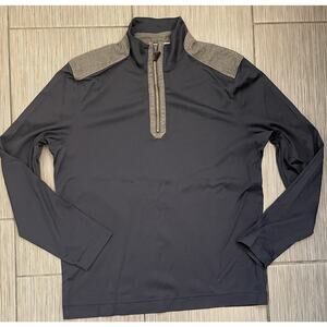 Banana Republic Mens Navy Blue Luxury Touch Quarter Zip Sweatshirt Size Large